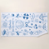 手描き沿岸ビーチ夏のバチェロレッテ ビーチタオル (正面)