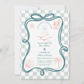 手描き沿岸結婚部 招待状 (正面)