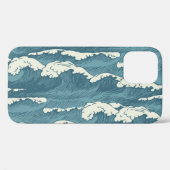 手描き波レトロヴィンテージパターン Case-Mate iPhoneケース (裏面 (横))