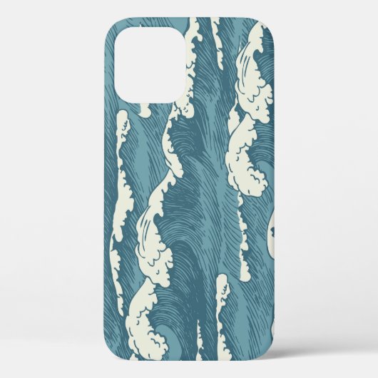 手描き波レトロヴィンテージパターン Case-Mate iPhoneケース (裏面)