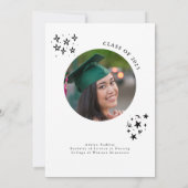 手描き波状線ホワイト卒業パーティー 招待状 (裏面)