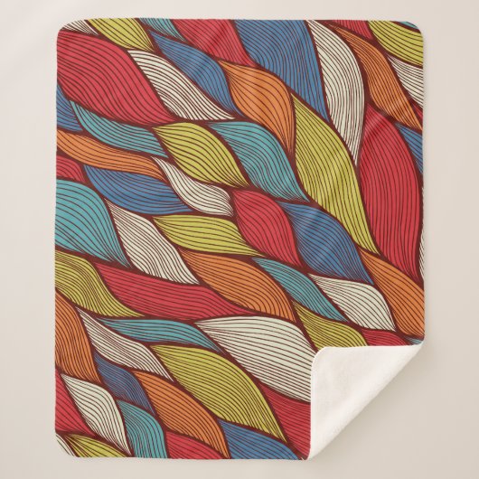 手描き波：抽象芸術シームレス背景。 シェルパブランケット (正面)