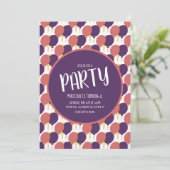 手描き浮動バルーンパターン誕生日 招待状 (スタンド正面)