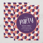 手描き浮動バルーンパターン誕生日 招待状 (正面/裏面)