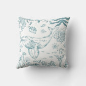 手描き海洋生物 クッション (裏面)