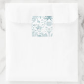 手描き海洋生物 スクエアシール (バッグ)