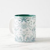 手描き海洋生物 ツートーンマグカップ (正面左)