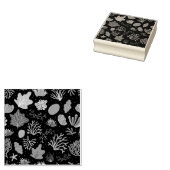 手描き深いシーコーラルパターン ラバースタンプ (押印)