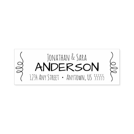 手描き渦巻き差出人住所 セルフインキングスタンプ (デザイン)