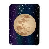 手描き満月と星きらめく星 マグネット (縦)