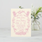 手描き熱帯沿岸カウボーイビーチ結婚式 招待状 (スタンド正面)