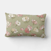 手描き牡丹パターン装飾用クッション ランバークッション (裏面)