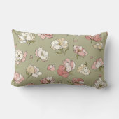 手描き牡丹パターン装飾用クッション ランバークッション (裏面)