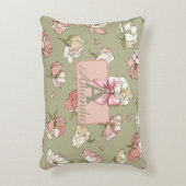 手描き牡丹模様アクセント枕 アクセントクッション (正面(垂直))