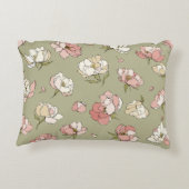 手描き牡丹模様アクセント枕 アクセントクッション (裏面)