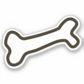 手描き犬の骨カスタム切りビニールのシール シール (正面)