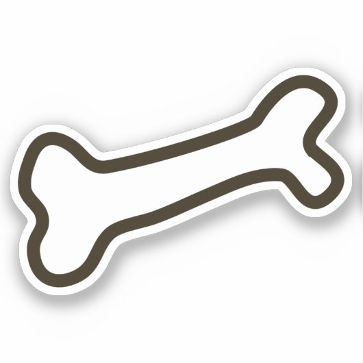 手描き犬の骨カスタム切りビニールのシール シール (正面)