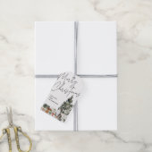 手描き犬&クリスマスツリーメリークリスマスホリデー ギフトタグ (より糸付き)