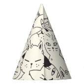 手描き猫はシームレスなパターンを描く。 パーティーハット (裏面)