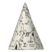 手描き猫はシームレスなパターンを描く。 パーティーハット (右)