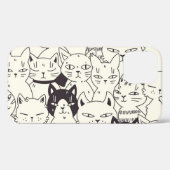 手描き猫はシームレスなパターンを描く。 Case-Mate iPhoneケース (裏面 (横))