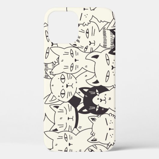 手描き猫はシームレスなパターンを描く。 Case-Mate iPhoneケース (裏面)