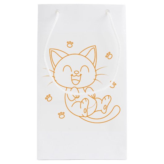 手描き猫抱き枕 スモールペーパーバッグ (裏面)