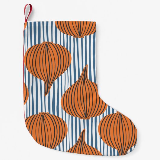 手描き玉ねぎ球野菜壁紙。モダン  スモールクリスマスストッキング (正面)