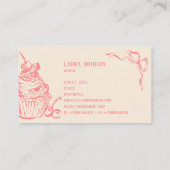 手描き甘いカップケーキベーカリーパティシエ 名刺 (裏面)