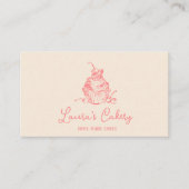 手描き甘いカップケーキベーカリーパティシエ 名刺 (正面)