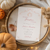 手描き甘い小さなかぼちゃの秋赤ちゃんシャワー 招待状