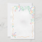 手描き甘い野生結婚の花 招待状 (裏面)