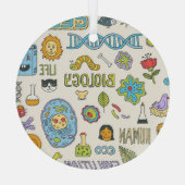 手描き生物学、ヴィンテージイラストレーション ガラスオーナメント (裏面)