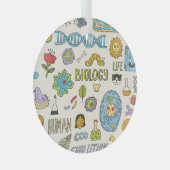 手描き生物学、ヴィンテージイラストレーション ガラスオーナメント (正面右)