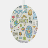 手描き生物学、ヴィンテージイラストレーション ガラスオーナメント (正面左)