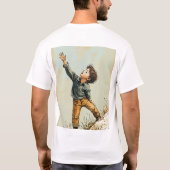 「手描き男の子イラストレーションTシャツユニーク- Grap Tシャツ (裏面)