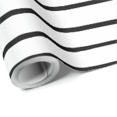 手描き白と黒のギフトストライプラップ ラッピングペーパー (ロールコーナー)