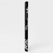 手描き白黒マンダラフラワーズドゥードル iPhoneケース (右側)