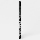 手描き白黒マンダラフラワーズドゥードル iPhoneケース (左側)