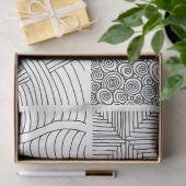 手描き白黒文様 薄葉紙 (ギフト)