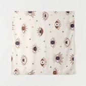 手描き目の神秘的なシームレスなパターン。イブードアイ タペストリー (正面(横))