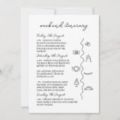 手描き目的地ウェディングウェルカムバッグメモ ノートカード (裏面)