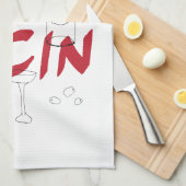 手描き眼鏡およびボトルシン文字 キッチンタオル (四つ折り)