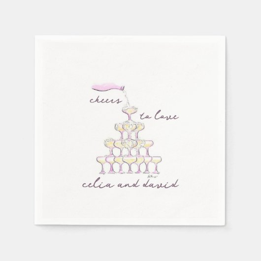 手描き眼鏡を愛する応援結婚 スタンダードカクテルナプキン (正面)