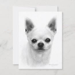 手描き短毛チワワ – リアルな犬 ポストカード