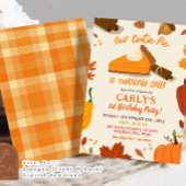 手描き秋パンプキンパイファースト誕生日 招待状