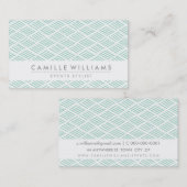 手描き素朴なモダンプリント柄ミントグリーン 名刺 (正面/裏面)