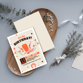 手描き素朴カウボーイバースデーパーティーの招待 招待状