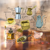 手描き素朴コーヒーショップアート ウィンドウサイン (シート2)