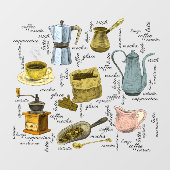 手描き素朴コーヒーショップアート ウィンドウサイン (シート)